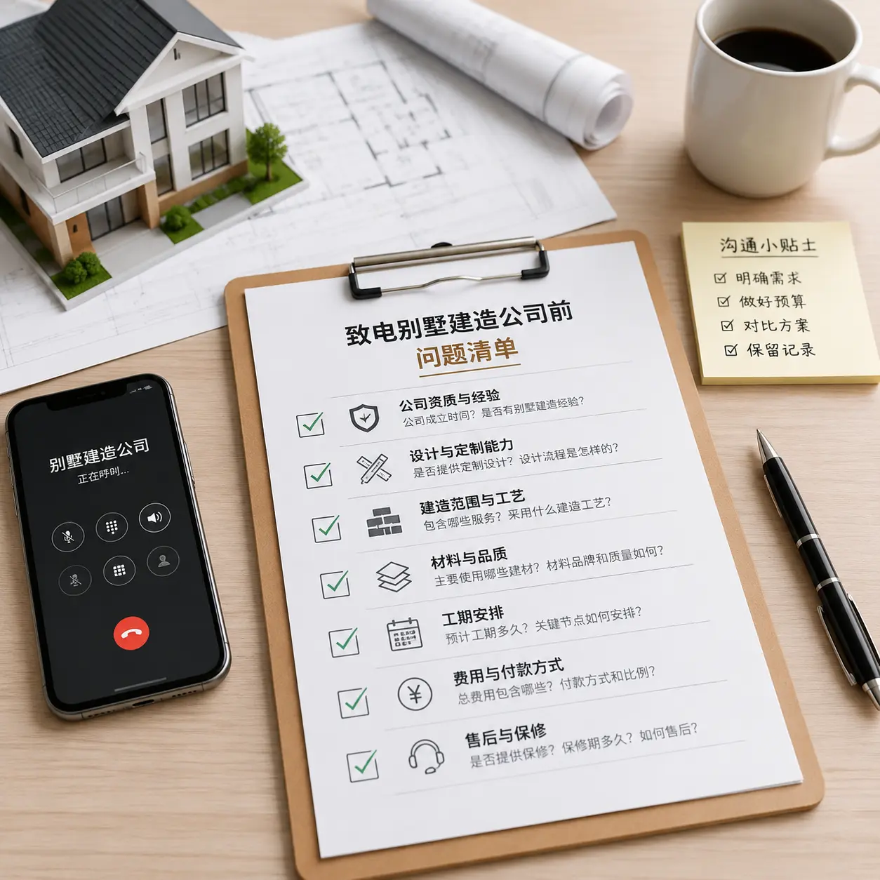 在金沙拨打别墅建造公司电话前的准备工作